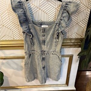 Gilli Denim Jumpsuit with Ruffle Sleeves